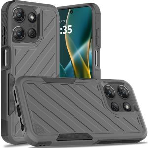 For Moto G Stylus 5G 2025 Noble lined shockproof dual layer hybrid - Grey/Black
