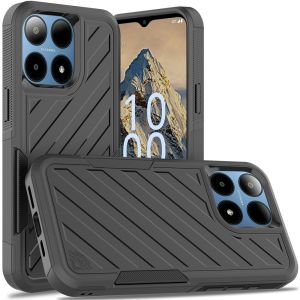 For Boost Summit 5G Noble lined shockproof dual layer hybrid - Black/Black