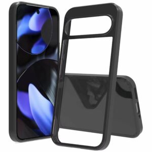 For Google Pixel 10/10 Pro Clear Transparent Hybrid Case Cover - Clear PC + Black TPU