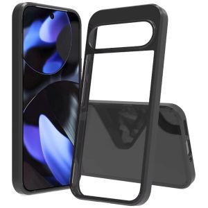 For Google Pixel 10/10 Pro Clear Transparent Hybrid Case Cover - Clear PC + Black TPU