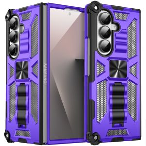 For Samsung Galaxy Z Fold 7 Machine Design Hybrid with Kickstand - Purple