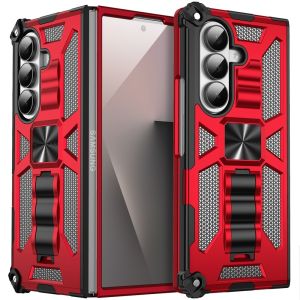 For Samsung Galaxy Z Fold 7 Machine Design Hybrid with Kickstand - Red