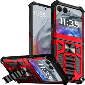 For Motorola Razr 2025 2024 Machine Design Hybrid with Kickstand - Red