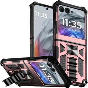 For Motorola Razr 2025 2024 Machine Design Hybrid with Kickstand - Rose Gold
