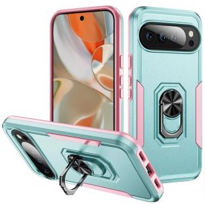 For Pixel 10 Pro XL Tough Hybrid With Ring Stand Case - Teal/Pink