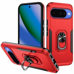 For Google Pixel 11 / 11 Pro Tough Hybrid With Ring Stand Case - Red