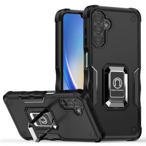 For Samsung A35 5g OPTIMUM Magnetic Ring Stand Hybrid Case Cover - Black