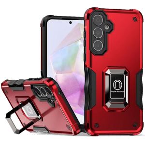 For Samsung Galaxy A36 OPTIMUM Magnetic Ring Stand Hybrid Case Cover - Red