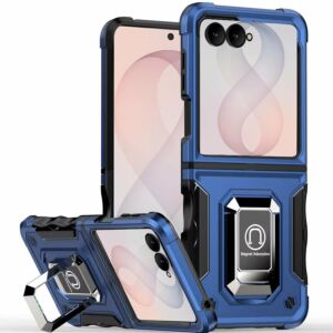 For Samsung Z Flip 8 OPTIMUM Magnetic Ring Stand Hybrid Case Cover - Blue
