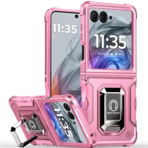 For Motorola Razr 2024 OPTIMUM Magnetic Ring Stand Hybrid - Pink