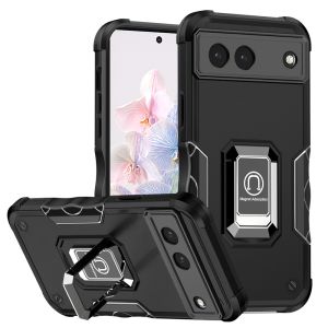 For Google Pixel 7 OPTIMUM Magnetic Ring Stand Hybrid Case Cover - Black