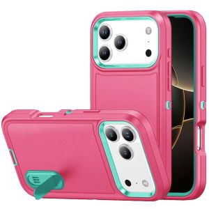 For iPhone 17 Pro PEAK 3in1 Toughest Hybrid with Stand Cover Case - Teal/Hot Pink