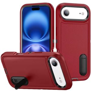 For iPhone 17 Air PEAK 3in1 Toughest Hybrid with Stand Cover Case - Black/Red