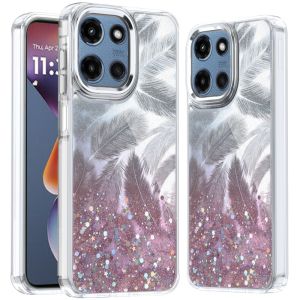For Motorola Moto G 5G 2025 Epoxy Glitter Shimmer Hybrid Case - Light Pink