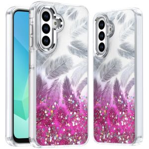 For Samsung A16 5G Epoxy Glitter Shimmer [Magnetic Circle] Hybrid Case - Hot Pink