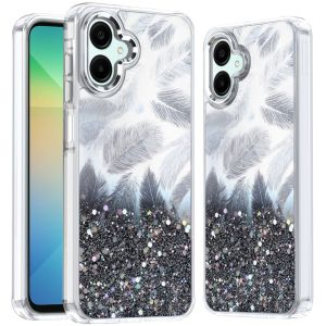For Samsung A06 Epoxy Glitter Shimmer [Magnetic Circle] Hybrid Case - Black