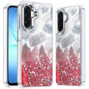For Samsung A17 5G Epoxy Glitter Shimmer [Magnetic Circle] Hybrid Case - Red