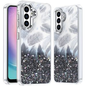 For Samsung Galaxy A26 Epoxy Glitter Shimmer Hybrid Case - Black