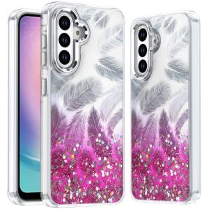For Samsung Galaxy A26 Epoxy Glitter Shimmer Hybrid Case - Hot Pink