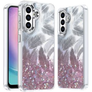 For Samsung Galaxy A26 Epoxy Glitter Shimmer Hybrid Case - Light Pink