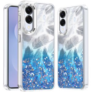 For Samsung Galaxy s25 Edge Epoxy Glitter Shimmer [Magnetic Circle] Hybrid Case - Dark Blue