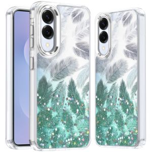 For Samsung Galaxy s25 Edge Epoxy Glitter Shimmer [Magnetic Circle] Hybrid Case - Light Green
