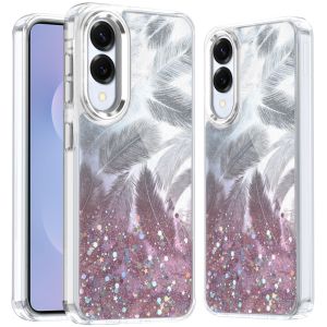 For Samsung Galaxy s25 Edge Epoxy Glitter Shimmer [Magnetic Circle] Hybrid Case - Light Pink