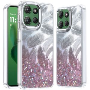 For Motorola Moto G Power 5G 2025 Epoxy Glitter Shimmer Hybrid Case - Light Pink