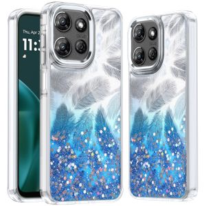 For Moto G Stylus 5G 2025 Epoxy Glitter Shimmer [Magnetic Circle] Hybrid Case - Dark Blue
