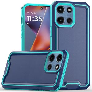 For Motorola Moto G 5G 2025 Rank Tough Strong Modern Fused Hybrid Case Cover - Blue