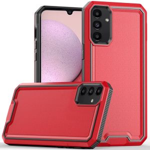 For Samsung A14 5G Rank Tough Strong Modern Fused Hybrid Case Cover - Red