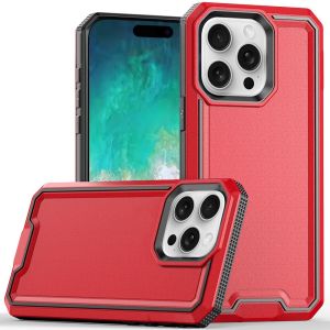 For iPhone 16 Pro Max 6.9 inch Rank Tough Strong Modern Fused Hybrid Case Cover - Red