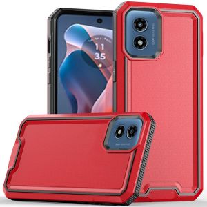 For Motorola Moto G Play 2024 Rank Tough Strong Modern Fused Hybrid Case Cover - Red