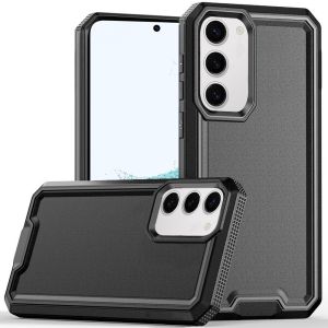 For Samsung Galaxy S22 Rank Tough Strong Modern Fused Hybrid Case Cover - Black