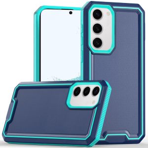 For Samsung Galaxy S22 Rank Tough Strong Modern Fused Hybrid Case Cover - Blue