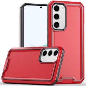 For Samsung Galaxy S22 Rank Tough Strong Modern Fused Hybrid Case Cover - Red