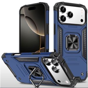 For iPhone 17 Pro Max Robust Magnetic Kickstand Hybrid Case Cover - Blue