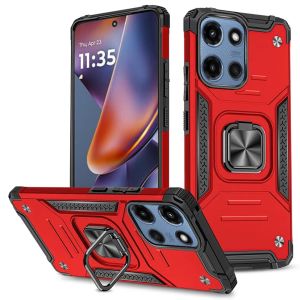 For Moto G 5G 2025/2026 - G Play 2026 - Robust Magnetic Kickstand Hybrid Case Cover - Red