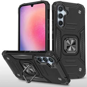 For Samsung Galaxy A26 Robust Magnetic Kickstand Hybrid Case Cover - Black