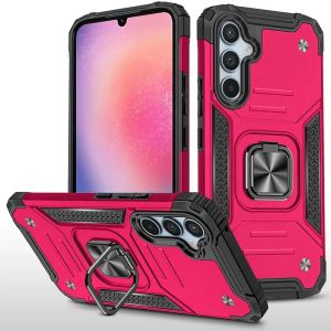 For Samsung Galaxy A26 Robust Magnetic Kickstand Hybrid Case Cover - Hot Pink