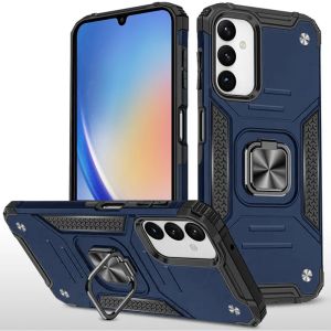 For Samsung A35 5g Robust Magnetic Kickstand Hybrid Case Cover - Blue