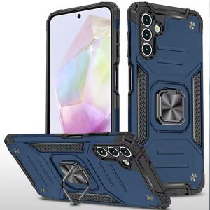 For Samsung Galaxy A36 Robust Magnetic Kickstand Hybrid Case Cover - Blue