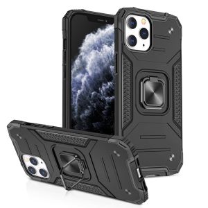For iPhone SE 3 (2022) SE/8/7 Robust Magnetic Kickstand Hybrid Case Cover - Black