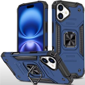 For iPhone 17 Robust Magnetic Kickstand Hybrid Case Cover - Blue