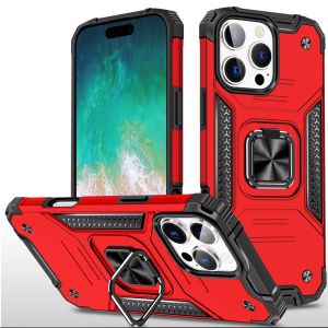 For iPhone 16 Pro Max 6.9 inch Robust Magnetic Kickstand Hybrid Case Cover - Red