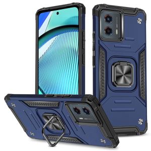 For Motorola Moto G Power 5g 2024 Robust Magnetic Kickstand Hybrid Case Cover - Blue