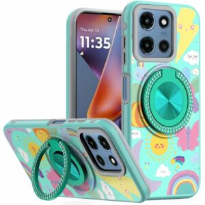 For Moto G 5G 2025/2026 - G Play 2026 - Loop Hybrid with [Magnetic Ring Circle] 360 degrees Rotational Kickstand Case Cover - Black