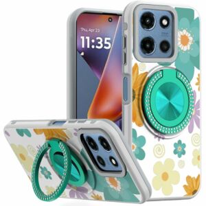 For Moto G 5G 2025/2026 - G Play 2026 - Magnetic Matching Ring Stand Full Rotation Matte Hybrid - Blue