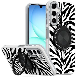 For Samsung A17 5G Metal Diamond CD Pattern Design Matte Finished Hybrid with Rotational Ring [Car Mount Friendly] Case - 3