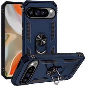 For Google Pixel 10 Pro XL Ring Magnetic Kickstand Hybrid Case Cover - Blue